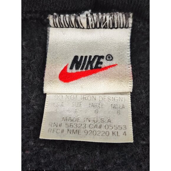 Nike Men's Vintage Big Center Swoosh Black Hoodie Sweatshirt Size Large - Picture 4 of 10